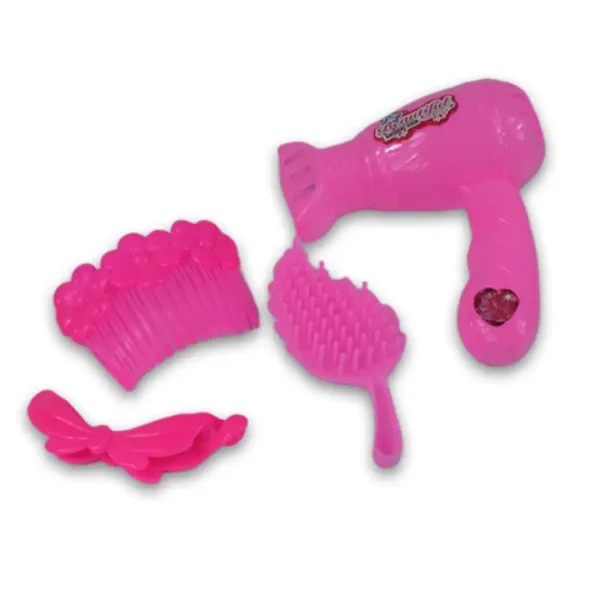 Rosa 8-teiliges Schönheitset mit Telefon, Schere und Zubehör. Bild 2