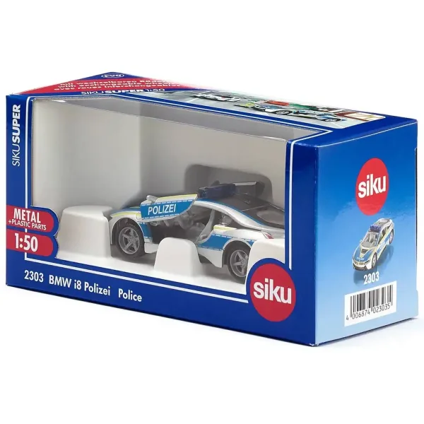 SIKU BMW i8 Polizei Spielzeugauto 1/50 Bild 5