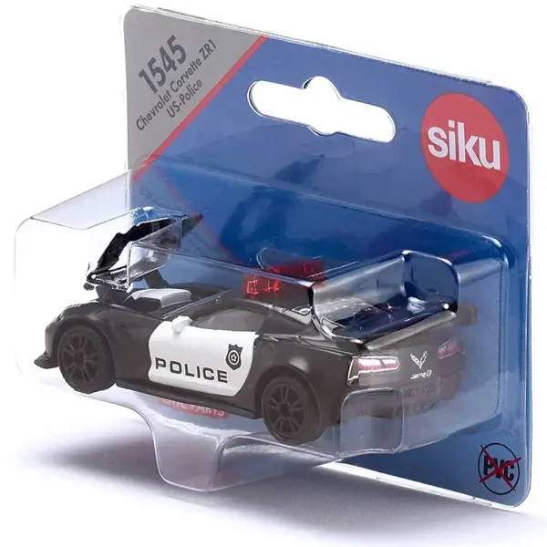 SIKU Chevrolet Corvette ZR1 Polizei Spielzeugauto 1/64 Bild 4