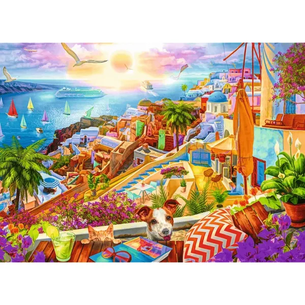 Santorini-Stimmung 1000-teiliges Premium Plus Quality Puzzle - Trefl Bild 2