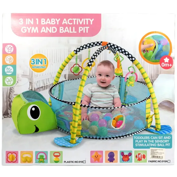 Schildkröten-Babypool mit Bällen und Zubehör 70x90cm Bild 4