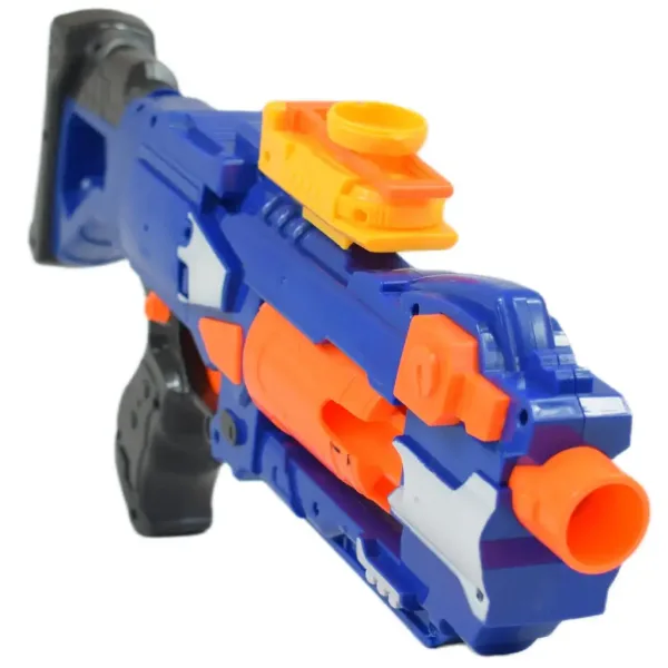 Soft Bullet Gun: Manuelle Schaumstoffpistole mit Trommelmagazin und Patronen 44cm Bild 2