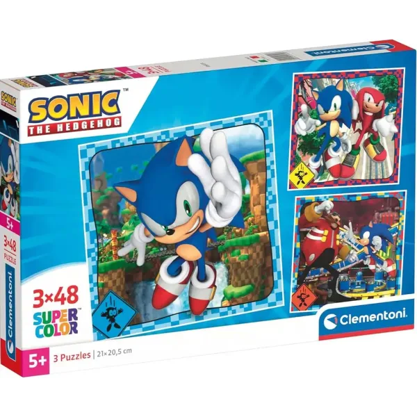 Sonic 3x48 Stück Supercolor Puzzle - Clementoni Bild 1