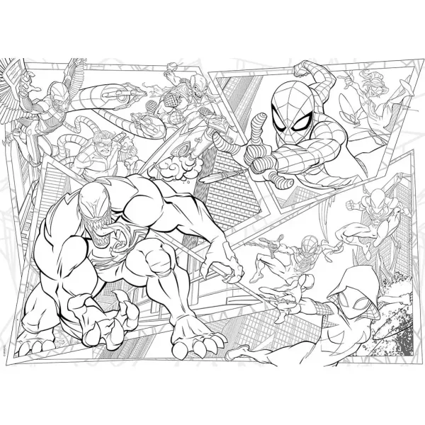 Spider-Man 2-in-1 Maxi 150-teiliges Puzzle und Malset 70x50cm – Lisciani Bild 2