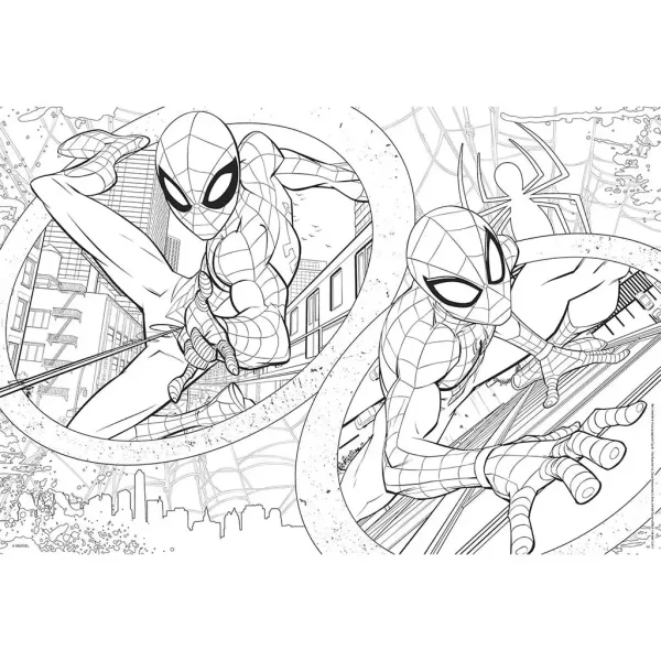 Spider-Man 2-in-1 Maxi 2x60-teiliges Puzzle und Malbuch 50x35cm – Lisciani Bild 3