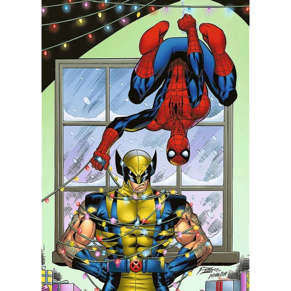 Spider-Man und Wolverine Weihnachten 1000-teiliges Premium Plus Quality Puzzle – Trefl Bild 2