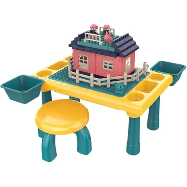 Spieltisch mit Bausteinen, 76-teiliges Set Bild 2