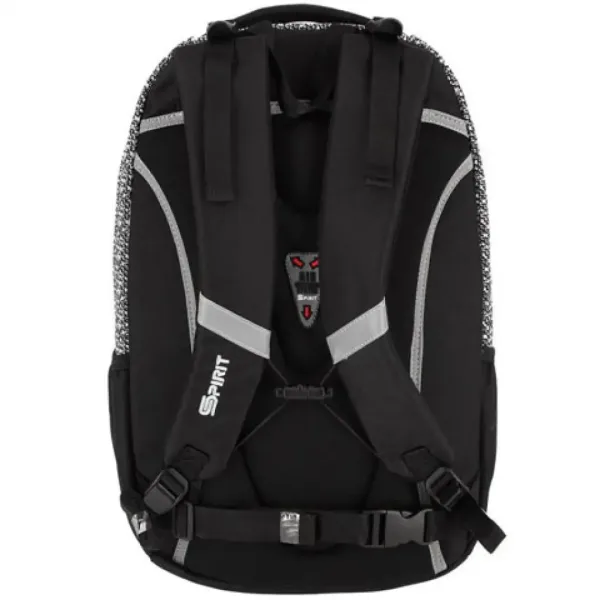Spirit: Campus schwarz-weiße, abgerundete Schultasche, Rucksack 46x32x19cm Bild 3