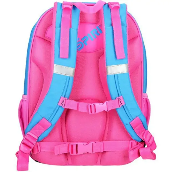 Spirit: Ergonomischer Schulranzen mit Schmetterlingsmuster in Rosa-Blau mit 4 Fächern Bild 3