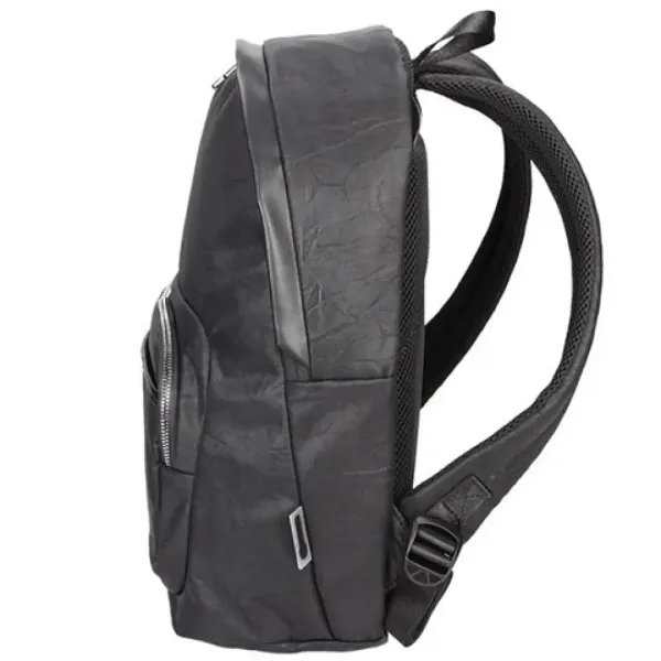 Spirit: Schwarzer Kunstleder abgerundeter Schulranzen, Rucksack 41x33x7,5cm Bild 2