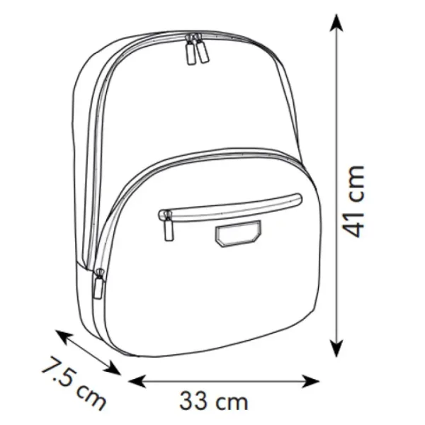 Spirit: Schwarzer Kunstleder abgerundeter Schulranzen, Rucksack 41x33x7,5cm Bild 4