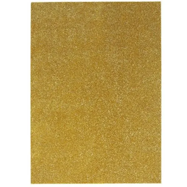 Spirit: Selbstklebende glitzernde Dekorations-Schaumstoffplatte in Goldfarbe A/4, 1 Stück
