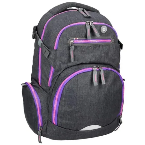 Spirit: Stinger dunkelgrau-lila Premium ergonomischer Schulrucksack 26x32x44cm Bild 2
