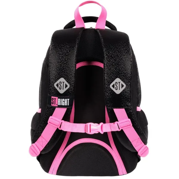 St.Right Black Glitter Schulranzen, Rucksack BP26 39x27x17cm Bild 2