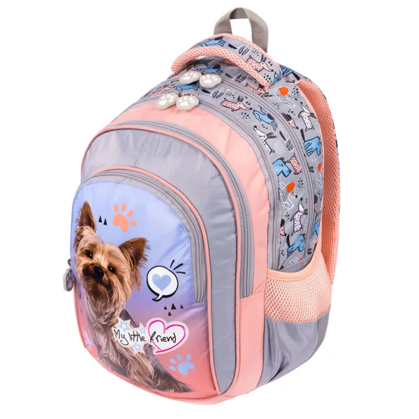 St.Right My Little Friends Grey York Schultasche mit vier Fächern, Rucksack 40x28x18cm Bild 3