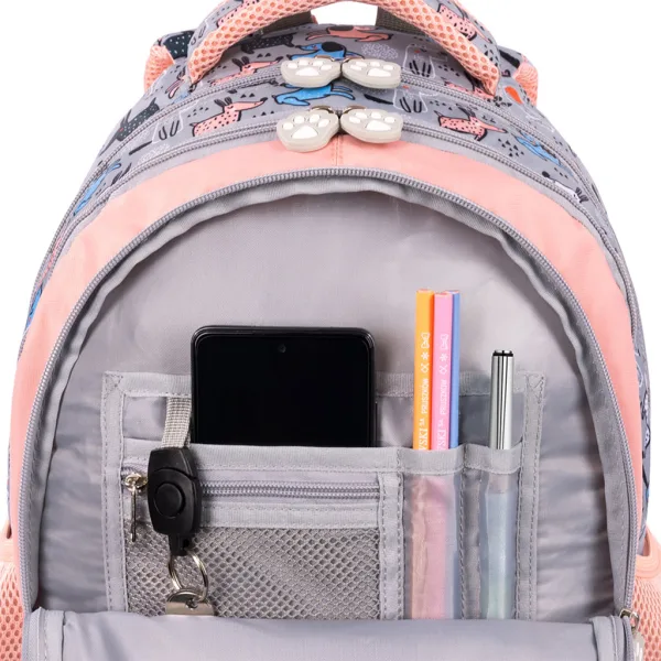 St.Right My Little Friends Grey York Schultasche mit vier Fächern, Rucksack 40x28x18cm Bild 5