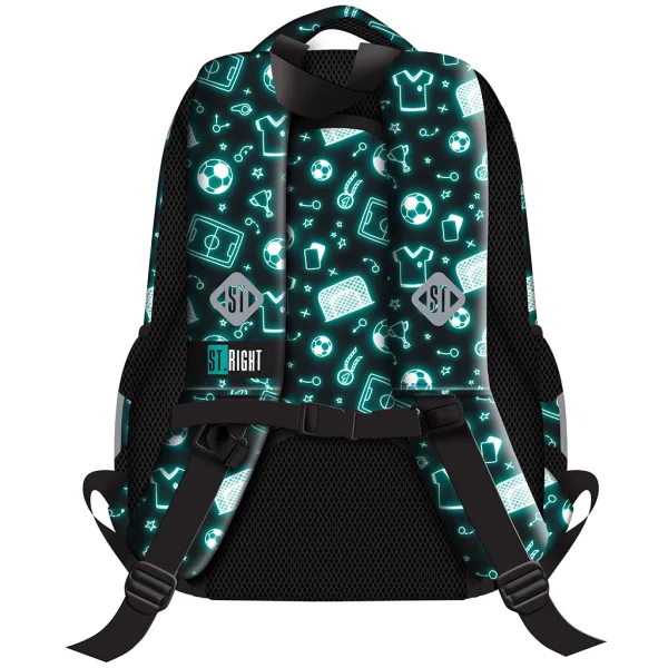 St.Right Neon Football Schulrucksack BP26 39x27x17 cm Bild 2