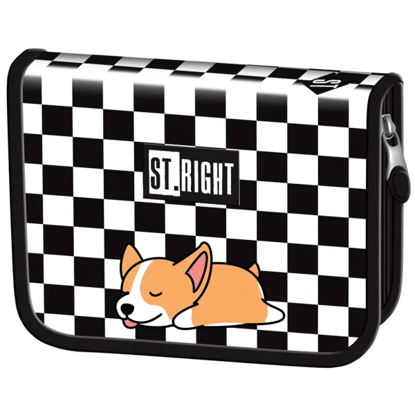 St.Right Sleepy Corgi Federmäppchen zum Aufklappen mit Hundemotiv PC03 20,5x14x3,5cm Bild 1