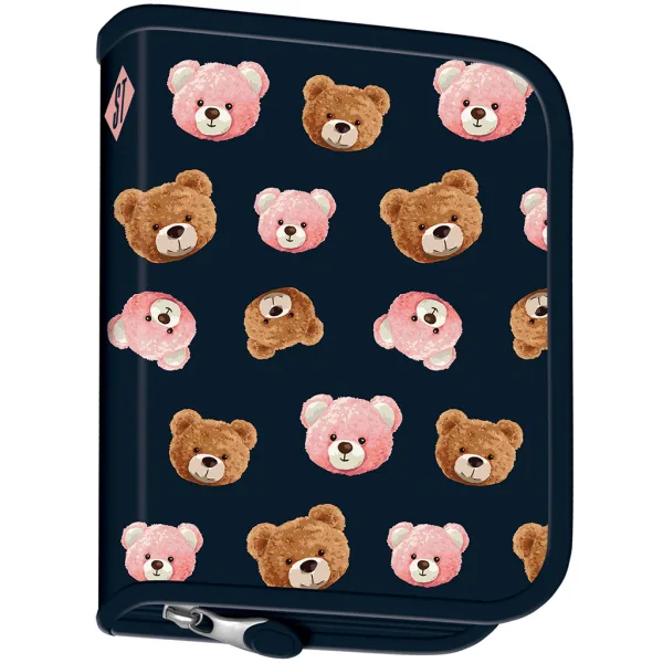 St.Right Teddybär-Motiv Klapp-Federmäppchen PC03 20,5x14x3,5cm Bild 2