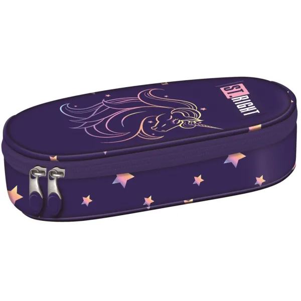 St.Right Unicorn Glow ovales Federmäppchen PC01 23 x 9,5 x 6 cm Bild 1