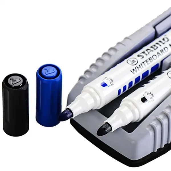 Stabilo: Plan WhiteBoard Marker blau und schwarz Tafelfilz + Schwamm Bild 3
