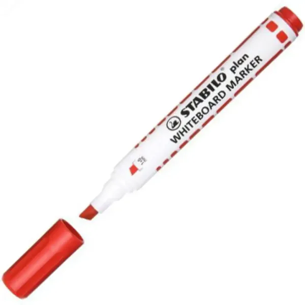 Stabilo: Plan WhiteBoard Marker mit Keilspitze in Rot Bild 2