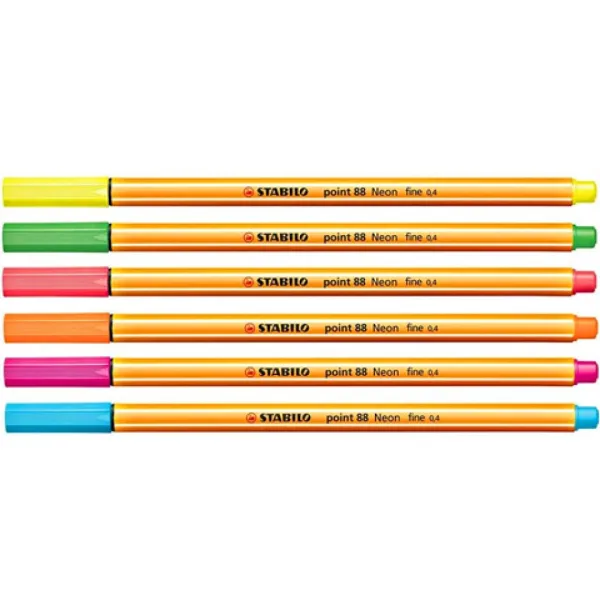 Stabilo: Point 88 Fineliner-Set mit Neonfarben, 6 Stück Bild 2