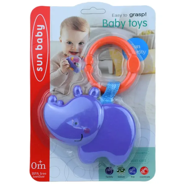 Sun Baby: Fröhliches Nilpferd BPA-freie Baby-Rassel Bild 3