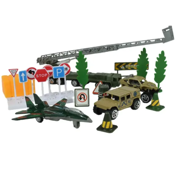 Super Army: Militärspielset mit Fahrzeugen aus Metall und Schwungradflugzeug in zwei Varianten Bild 2