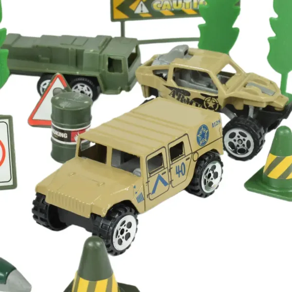 Super Army: Militärspielset mit Fahrzeugen aus Metall und Schwungradflugzeug in zwei Varianten Bild 3