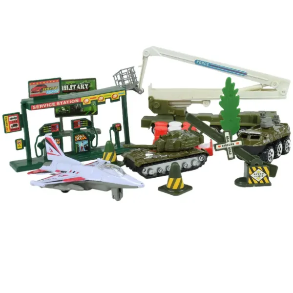 Super Army: Militärspielset mit Fahrzeugen aus Metall und Schwungradflugzeug in zwei Varianten Bild 7