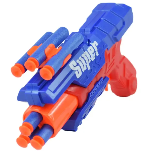 Super Gun: Schaumstoffpistole mit Munition, 12 Meter Schussweite, 23x13cm Bild 2
