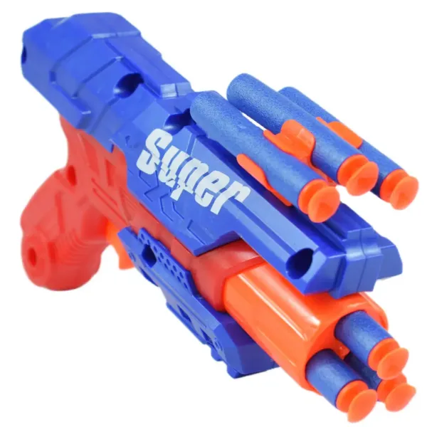Super Gun: Schaumstoffpistole mit Munition, 12 Meter Schussweite, 23x13cm Bild 3