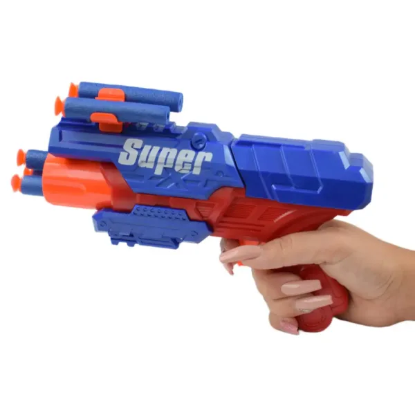 Super Gun: Schaumstoffpistole mit Munition, 12 Meter Schussweite, 23x13cm Bild 5