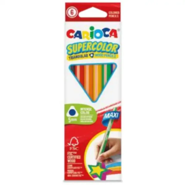 SuperColor dreieckige 6er Maxi-Buntstift-Set - Carioca Bild 1