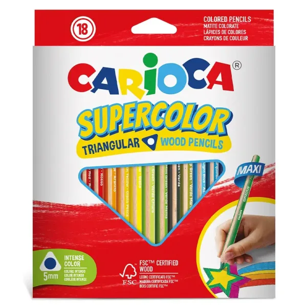 Supercolor dreieckige 18-teilige Maxi-Buntstift-Set - Carioca Bild 1