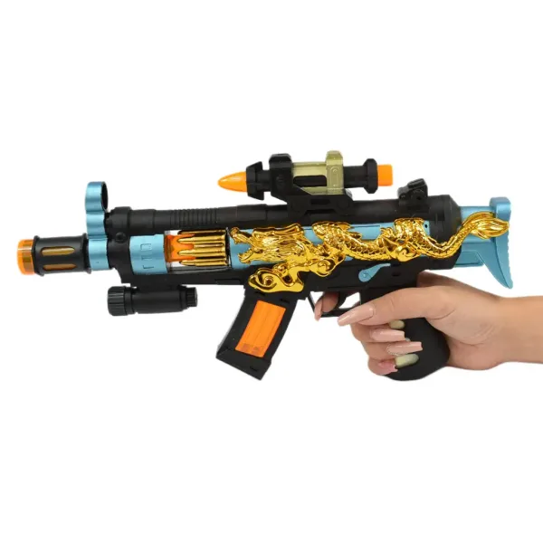 Super Weapons: Maschinengewehr mit Drachenmuster, Licht und Ton 33 cm Bild 4