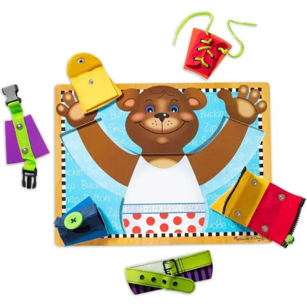 Teddybär-Lernspielzeug auf Holzbrett zur Förderung grundlegender Fähigkeiten - Melissa & Doug Bild 2