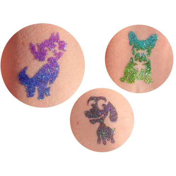 TyToo: Glitzer-Tattoo-Schablonen-Set Hunde und Katzen, 27 Stück Bild 5