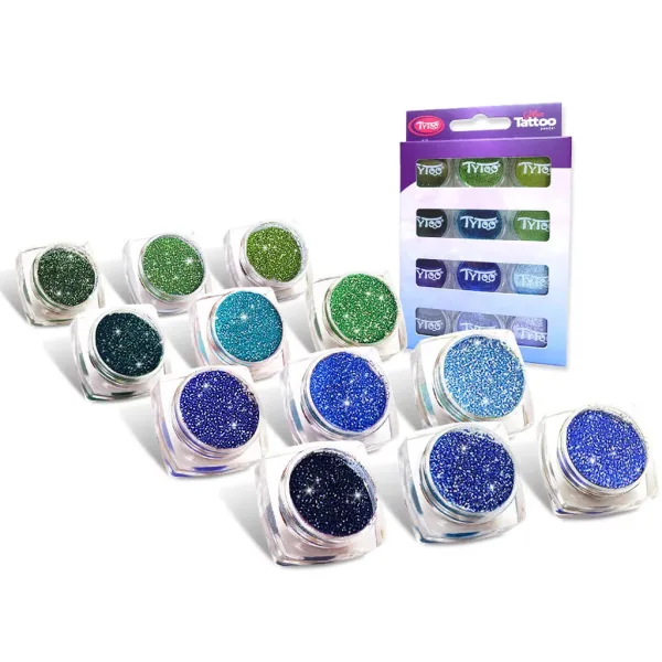 TyToo: Glitzerpuder-Set in kalten Farbtönen, 12 x 2,5 ml Bild 2