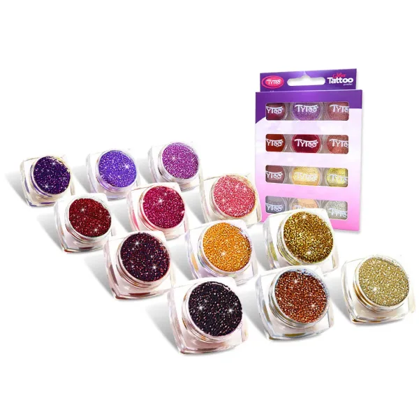 TyToo: Glitzerpuder-Set in warmen Farben, 12 x 2,5 ml Bild 2