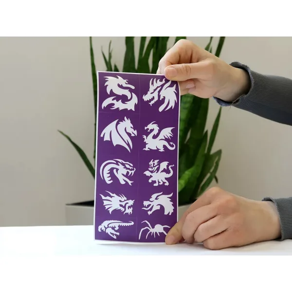 TyToo: Schablonenset für Glitzer-Tattoos von Drachen und Eidechsen 21 Stück Bild 5