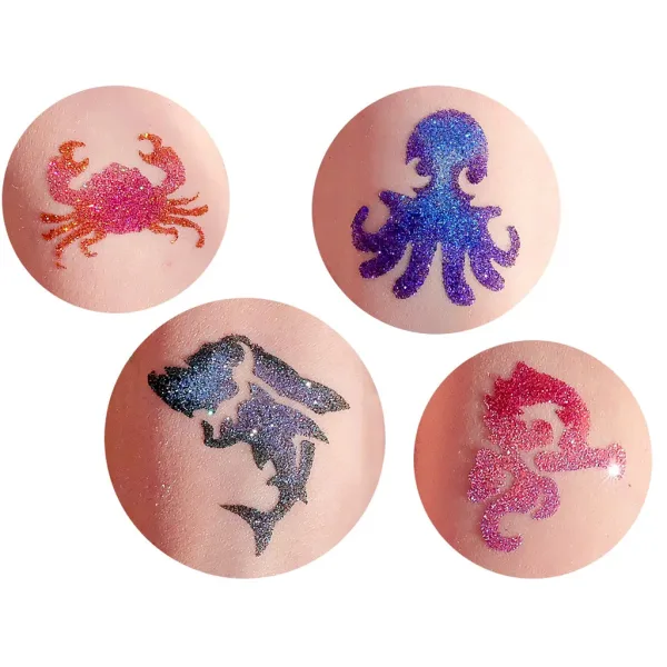 TyToo: Glitzertattoo-Schablonenset Meeresbewohner, 26 Stück Bild 4
