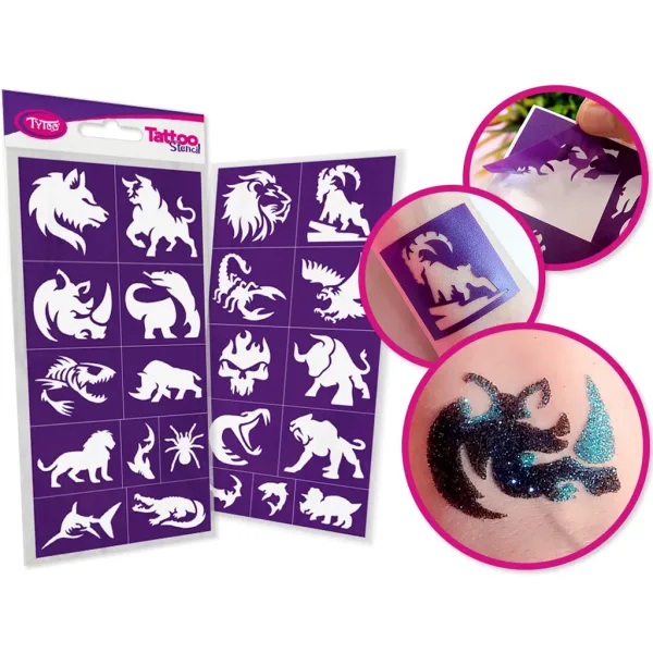 TyToo: Wildtiere Glitzertattoo Schablonenset 22 Stück Bild 3