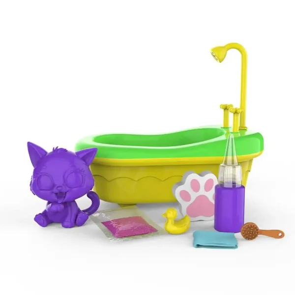 Washy Friends: Farbwechsel-Badekatzen mit Wanne und Zubehör - Pinki Bild 2