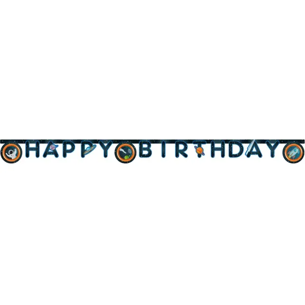 Weltraumabenteuer Geburtstags-„Happy Birthday“-Banner Bild 1