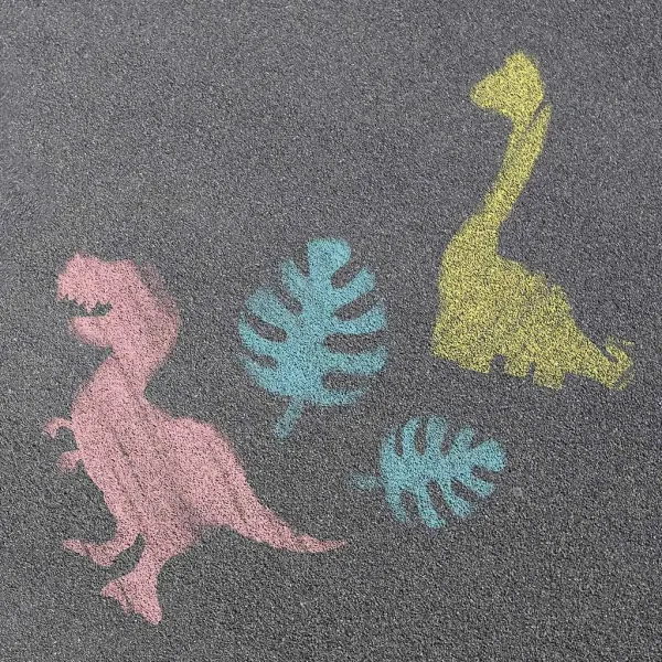 World of Dinosaur: Asphaltkreide-Set mit Dinosaurier-Schablonen Bild 2