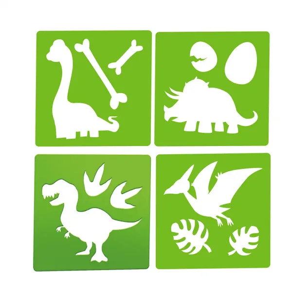 World of Dinosaur: Asphaltkreide-Set mit Dinosaurier-Schablonen Bild 3