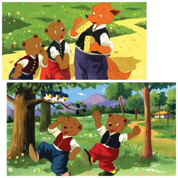 Zwei kleine Bären und der Fuchs Diafilm Bild 2