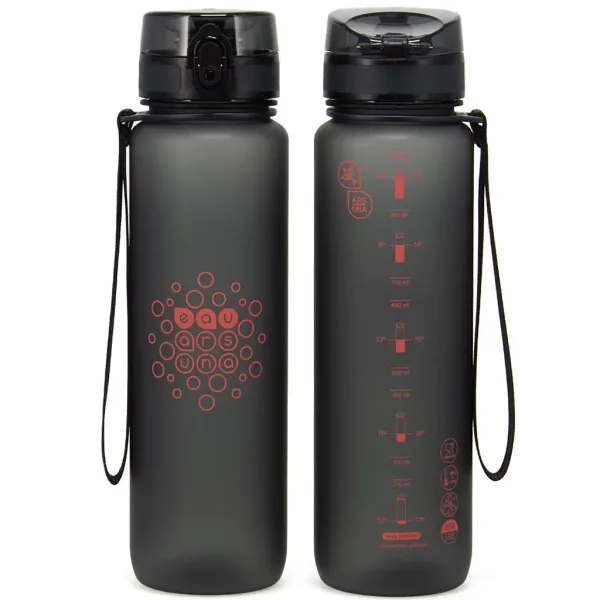 Ars Una: Dunkelgraue BPA-freie Motivationsflasche 1000ml Bild 2